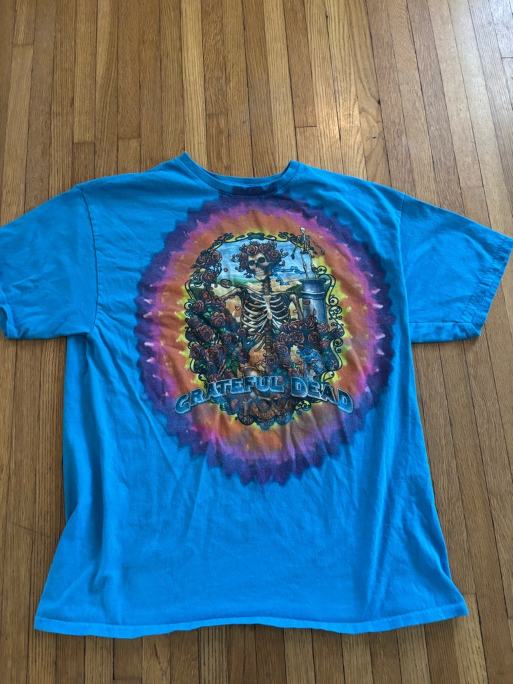 Greatful Dead Tie Dye Liquid Blue Graphic T shirt XL
